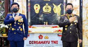 Kapolri Sampaikan Ucapan HUT Ke-76 TNI